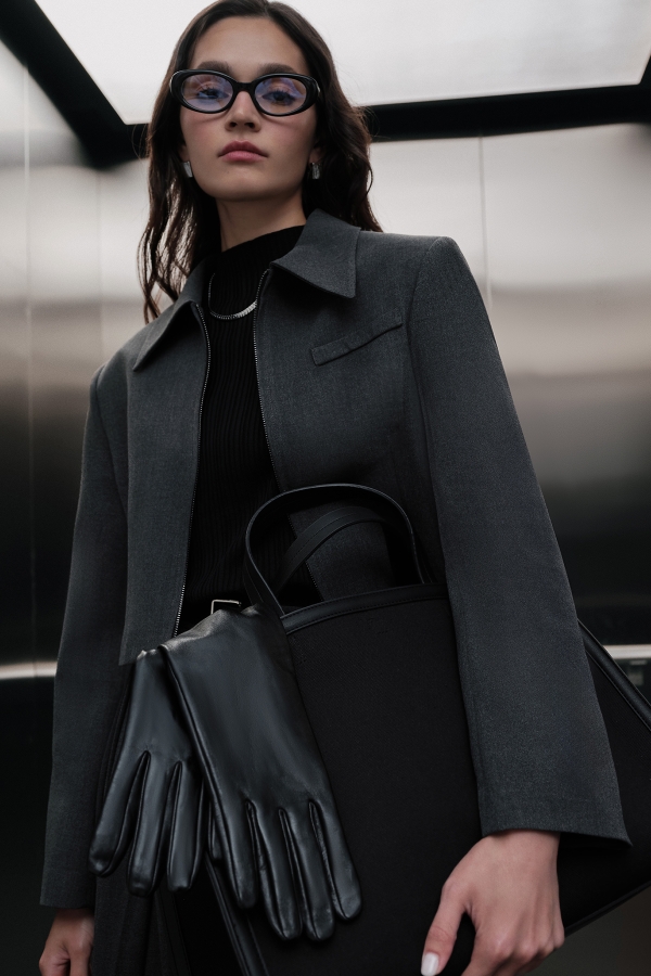 MANUKA - CLASSIC CUT CROP BLAZER JACKET ANTHRACITE