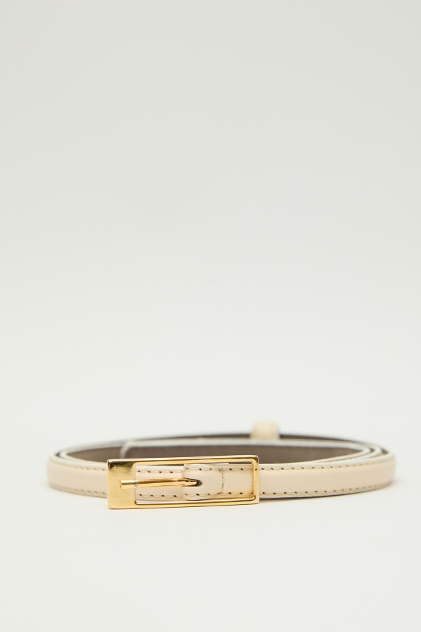 Manuka - THIN BELT WITH RECTANGULAR BUCKLE BEIGE (1)