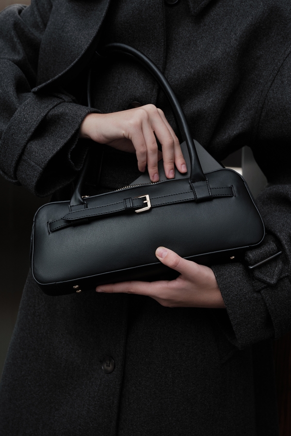 MANUKA - ASHLEY KEMERLİ OMUZ ÇANTASI SİYAH