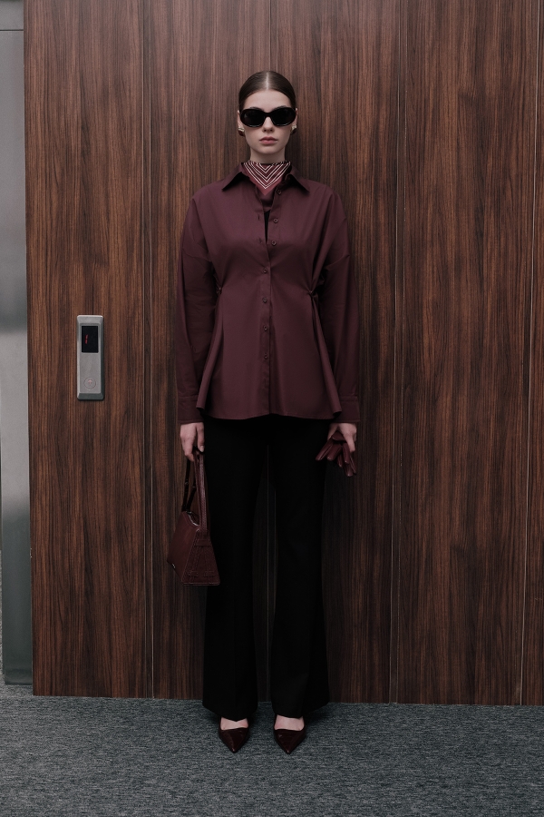 Manuka - WAIST ADJUSTMENT SHIRT CLARET RED