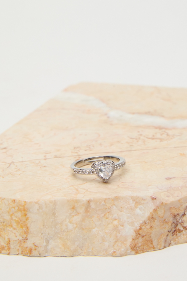 Manuka - HEART ZIRCON STONE STONE RING SILVER (1)