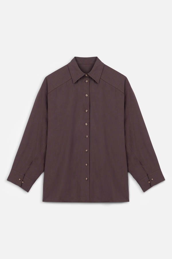 Manuka - WIDE CUT PREMIUM SHIRT BROWN (1)