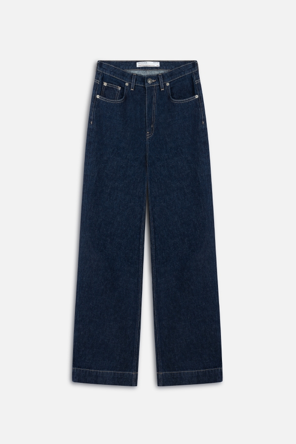 Manuka - HIGH WAIST WIDE LEG DENIM PANTS DEEP BLUE (1)