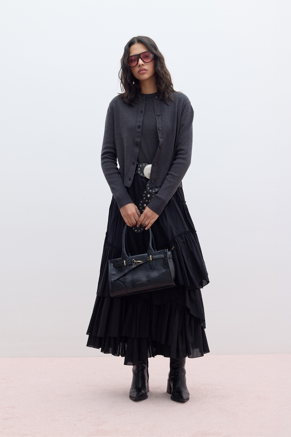 Manuka - LAYERED BOHO VOILE SKIRT BLACK (1)
