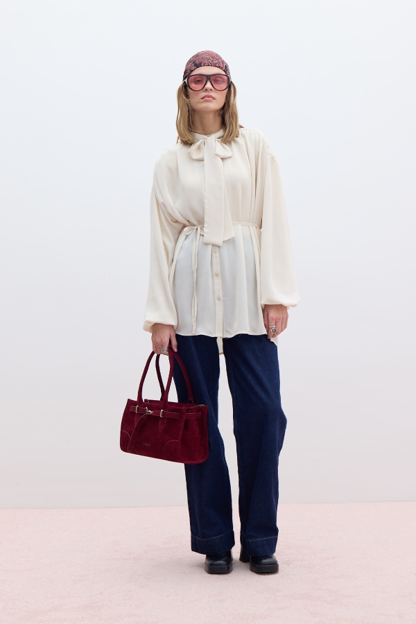 Manuka - GRACE FAUX SUEDE BELT BAG CLARET RED (1)