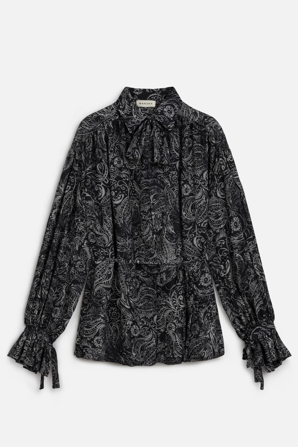 Manuka - PATTERNED TIE SHIRT FREESIA (1)