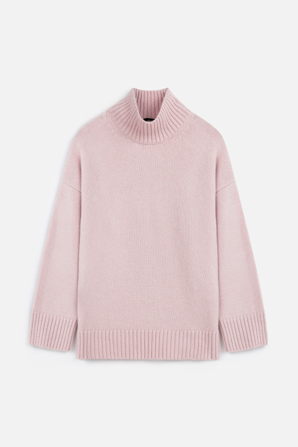 Manuka - OVERSIZE YUMUŞAK KAZAK PEMBE (1)