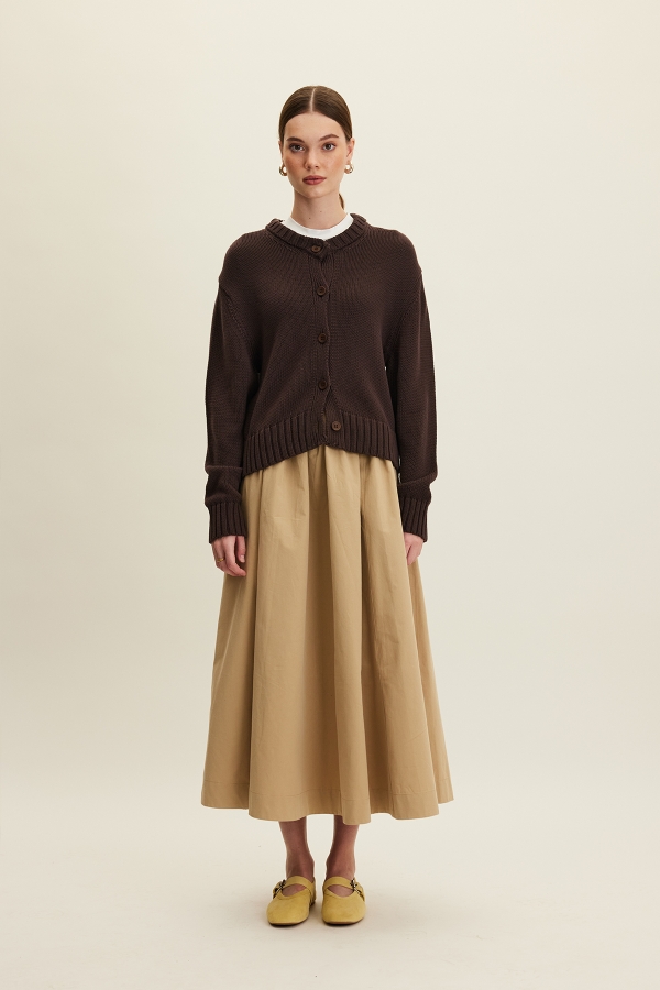 Manuka - COTTON KNITWEAR CARDIGAN BROWN (1)