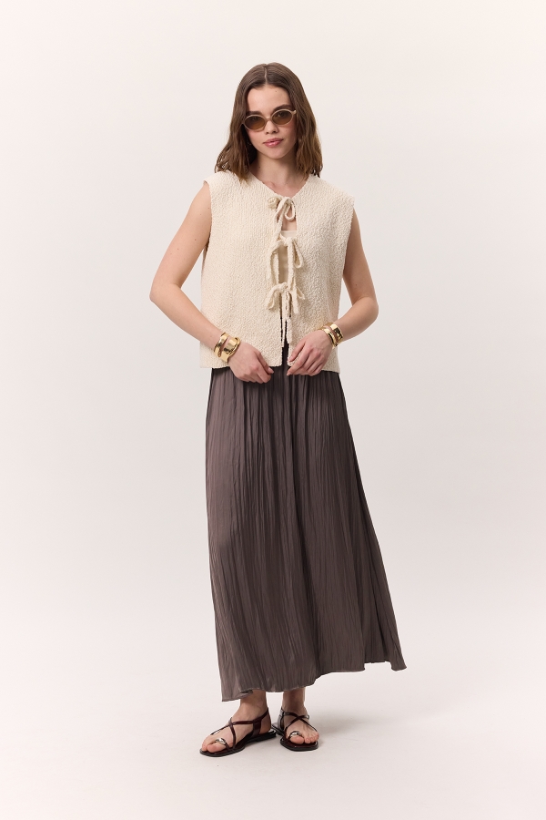 Manuka - CRUSH SATIN SKIRT MINK (1)
