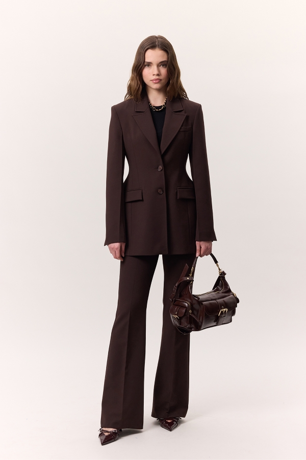 Manuka - PREMIUM FLARE LEG FIT PANTS BROWN | Manuka (1)