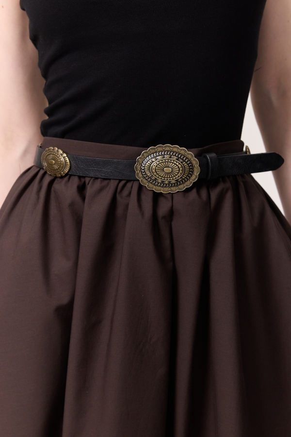 Manuka - EMBOSSED BUCKLE BELT BLACK (1)