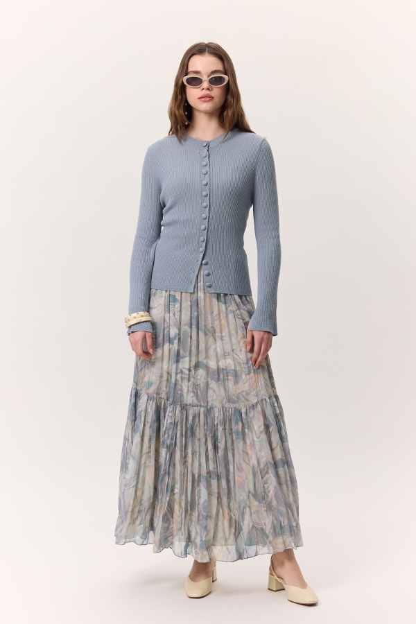 Manuka - PATTERNED CRUSH PLEATED SKIRT SOPHIA BLUE (1)