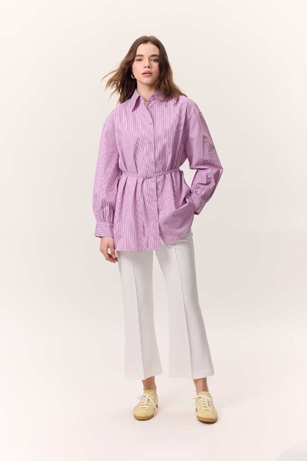 Manuka - FLARE TROUSERS WITH STITCHING DETAILS ECRU (1)