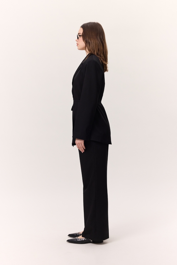 KEMERLİ DÜĞMELİ BLAZER CEKET SİYAH · 7