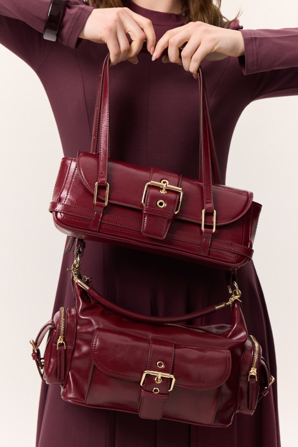 Manuka - Mica Baguette Bag Burgundy (1)