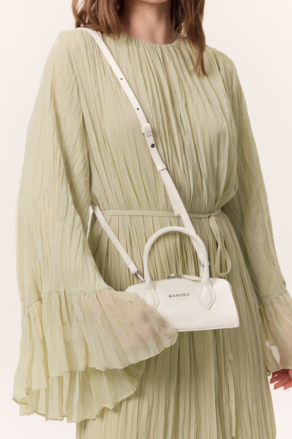 Manuka - Textured Leather Mini Bag Ecru (1)