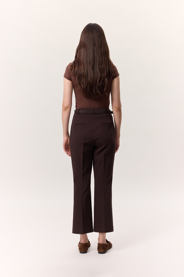 DİKİŞ DETAYLI FLARE PANTOLON KAHVERENGİ · 6