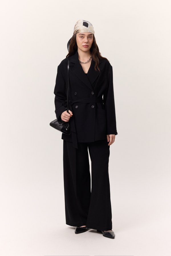 Manuka - FLOWING PLEATED PANTS BLACK (1)