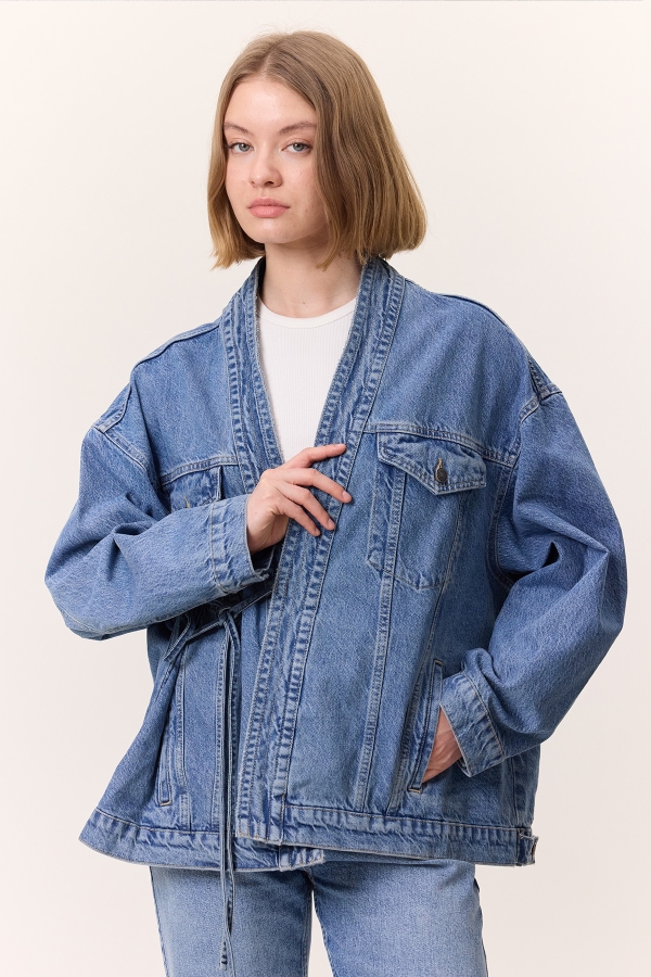 Manuka - KIMONO STYLE DENIM JACKET BLUE (1)