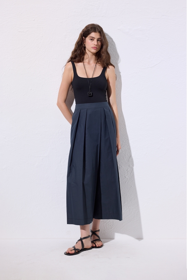 GENİŞ PİLELİ PANTOLON LACİVERT · 6