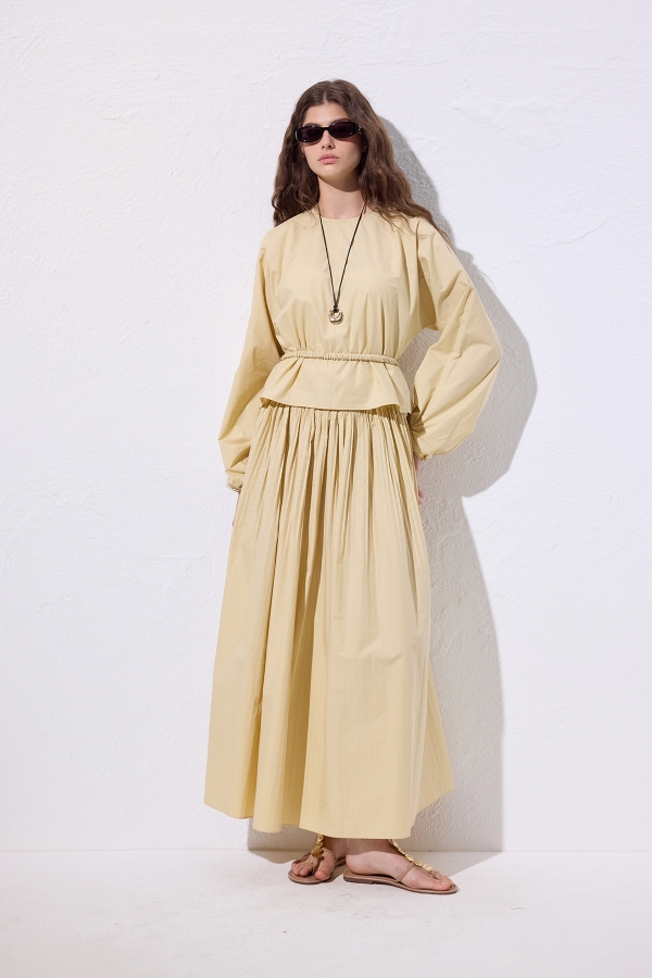 BAĞLAMA DETAYLI KISA BLUZ SOFT SARI · 2