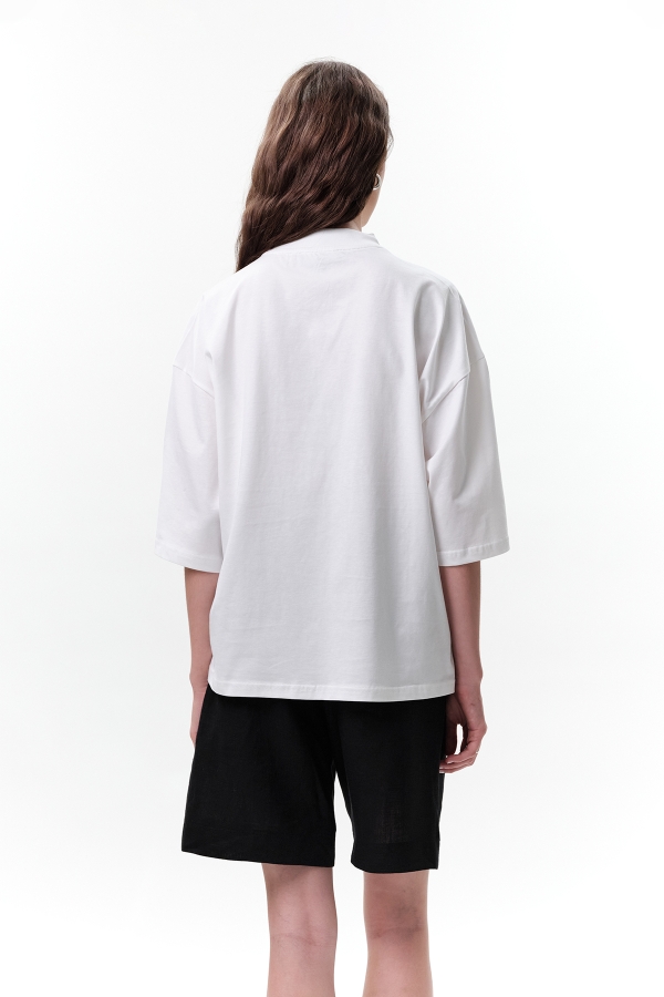BASKILI KISA KOL T-SHIRT ARCHIVE | Manuka