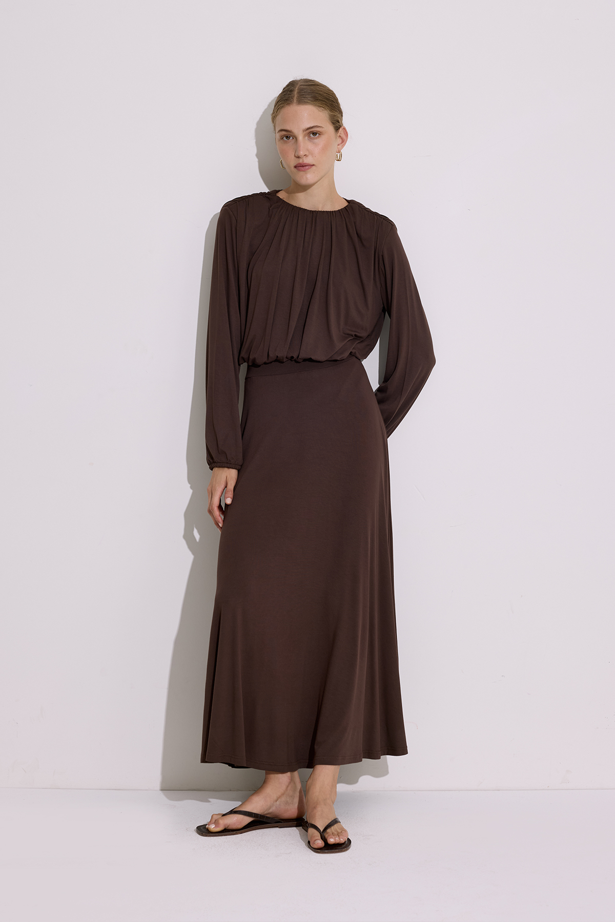 Alin Flowy Skirt - 23 Brown main image 0