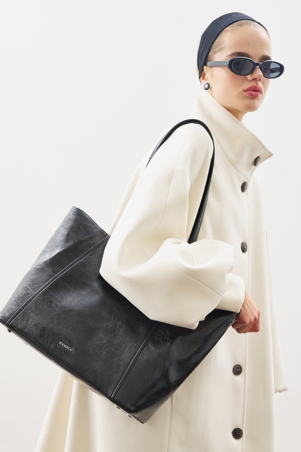Manuka - SQUARE TOTE ÇANTA SİYAH