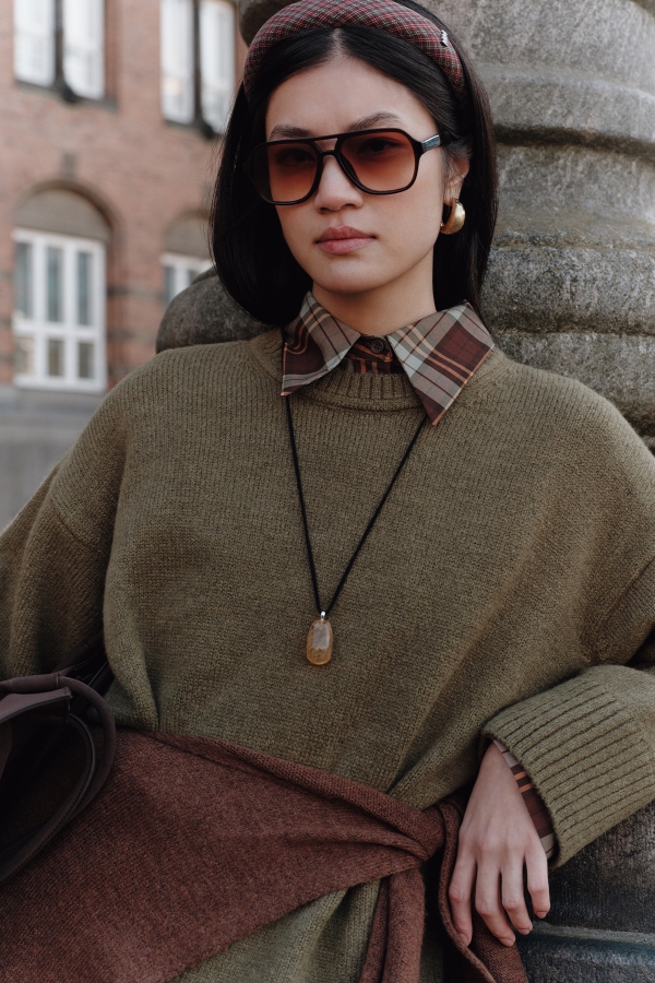 Manuka - CHUNKY OVERSIZE KAZAK KOYU YEŞİL