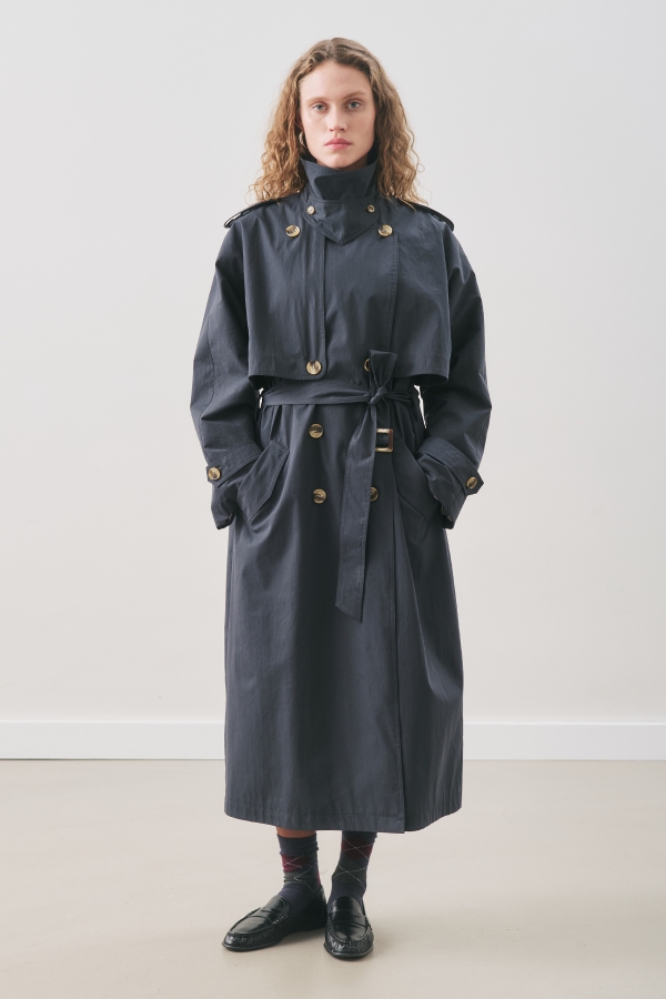 ZURICH OVERSIZE TRENCH COAT NAVY| Manuka