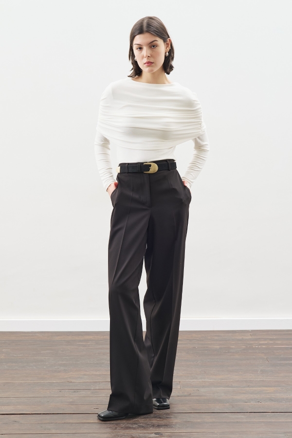 Manuka - STRAIGHT LEG LONG PANTS BLACK