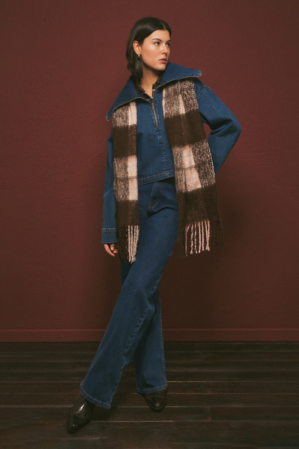 Manuka - LONG LIGHT WIDE-LEG JEAN PANTS DARK BLUE