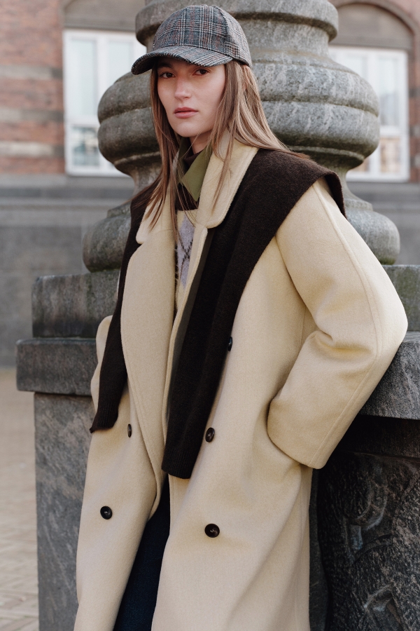 Manuka - WRAP WOOL COAT SAGE