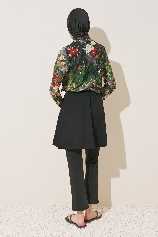 DESENLİ ANVELOP TESETTÜR MAYO DARK GARDEN | Manuka