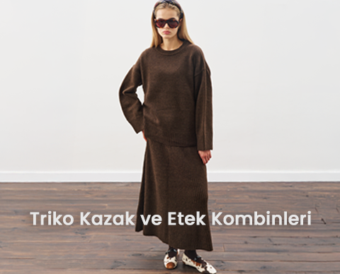 Triko Kazak ve Etek Kombinleri