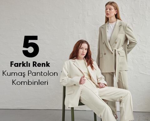 5 Farklı Renk Kumaş Pantolon Kombinleri